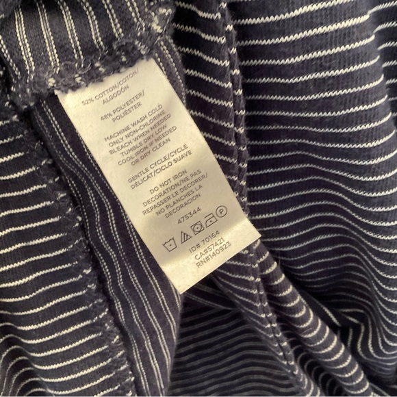 LOFT Outlet Striped Long Sleeve Tie Banded Bottom Top - Medium - Picture 6 of 7